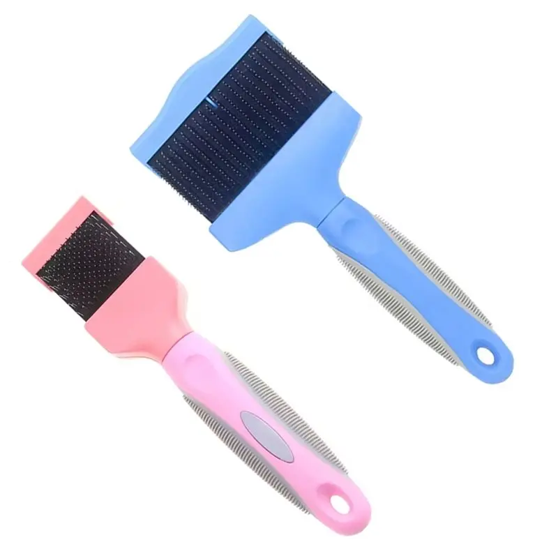 CQMF-Fur Bristle Grooming Tool Double Sided Pet Hair Trimmer Comb Brush Dog Cat Hair Remover Massage Cleaning Shedding