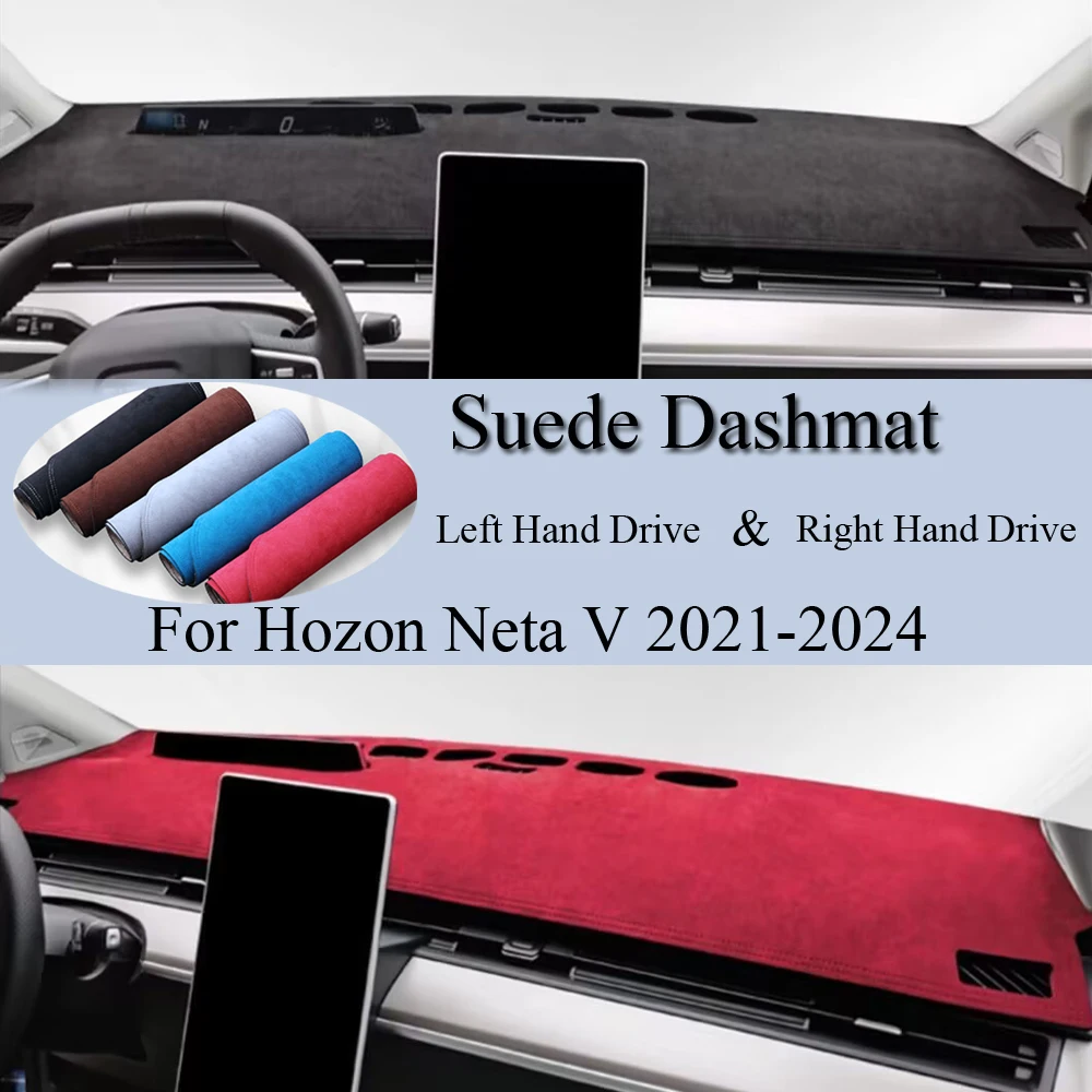 

For Hozon Neta V 2021 2022 2023 2024 Suede Leather Anti-slip Dashmat Dash Mat Cover Dashboard Pad Sunshade Carpet Car Accessory