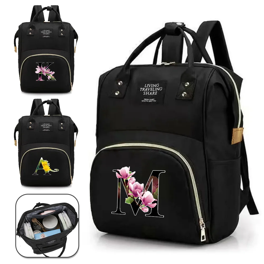 

Maternity Bag Large Capacity Waterproof Lightweight Flower Color Printing Series Multi-Function Storage Travel Mommy Bags