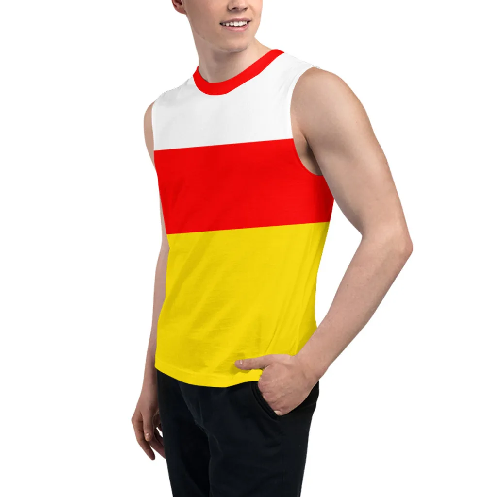 Sleeveless T-shirt South Ossetia Flag 3D Men's Boys Tshirt Gyms Tank Tops Fitness Joggers Basketball Training Vest