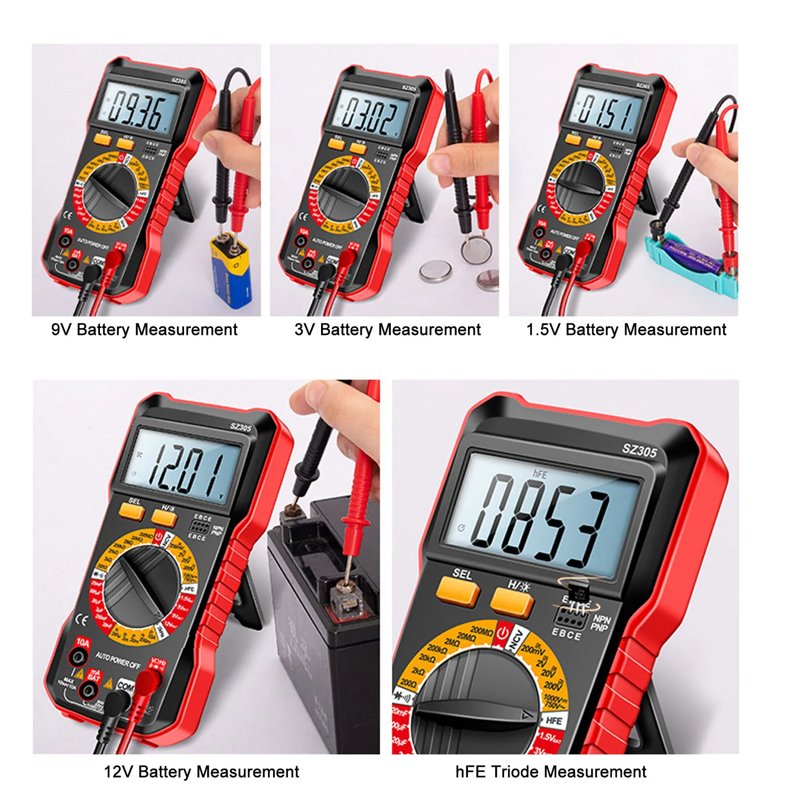 

Цифровой мультиметр для измерения переменного напряжения, высокоточный измеритель переменного напряжения, 2000 отсчетов, бесконтактный вольтметр-амперметр SZ305