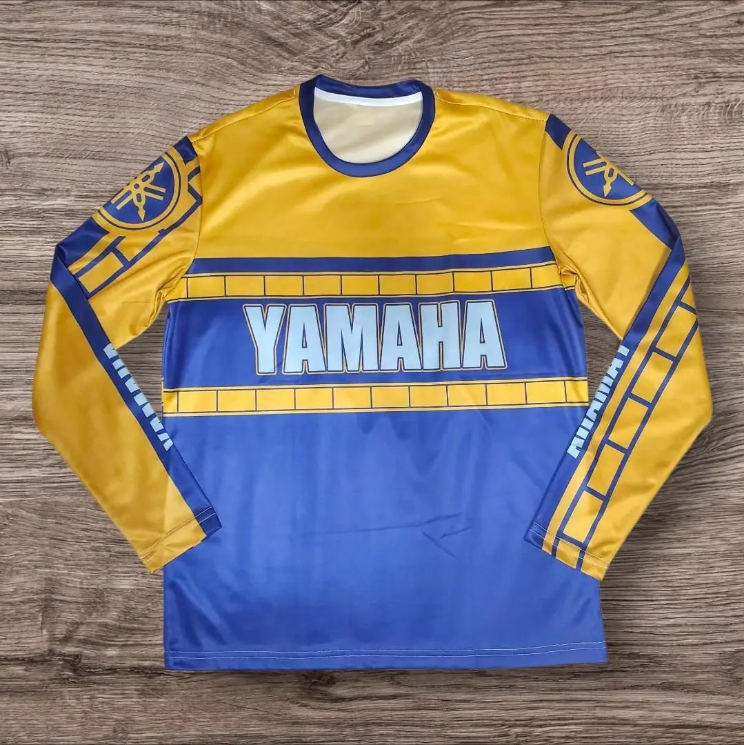 2026 Summer New Retro YAMAHA  Fashion Casual Long Sleeved Cycling Suit Men Racing Oversized Breathable Quick Drying Sports Shirt