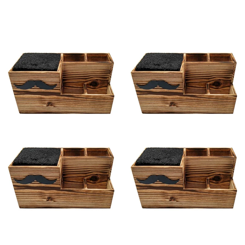 

MCGS-4X Wood Hairdressing Tool Box Hair Salon Shear Holder Hair Cutting Scissors Rack Storage Container Barber Tools Holder