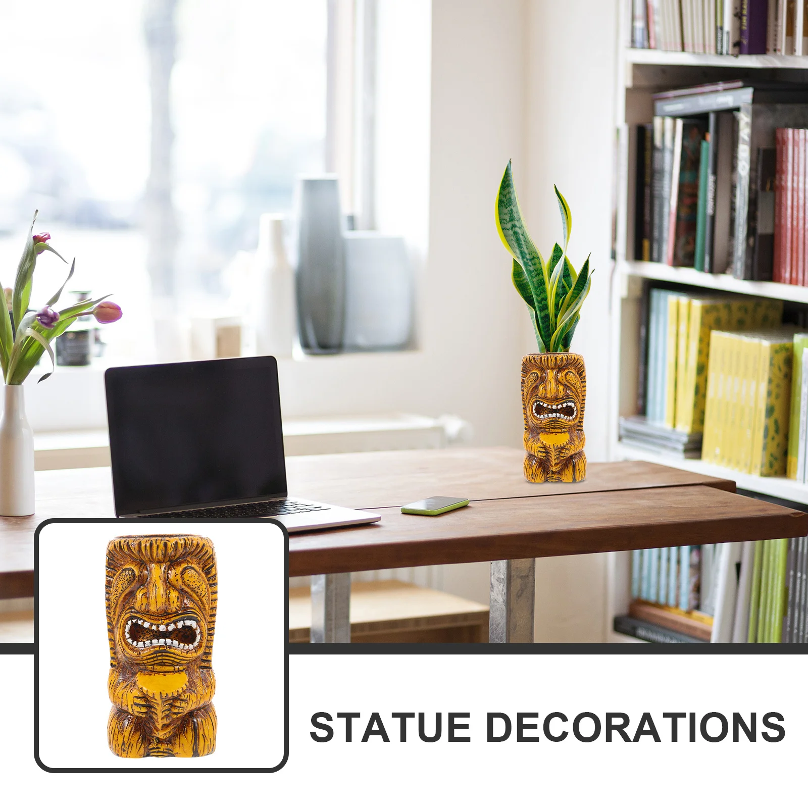 

Resin Island Sculpture Abstract Statue for Fish Tank Aquarium Decor Desktop Shelf Countertop Home Office Living