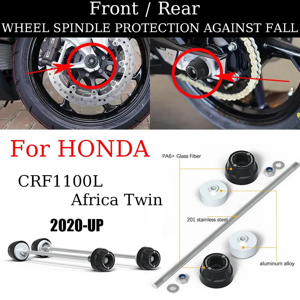 For HONDA CRF1100L Africa Twin 2020-UP Motorcycle Front Rear wheel Protection Spindle Crash Protect Wheel Hub Anti-Collision