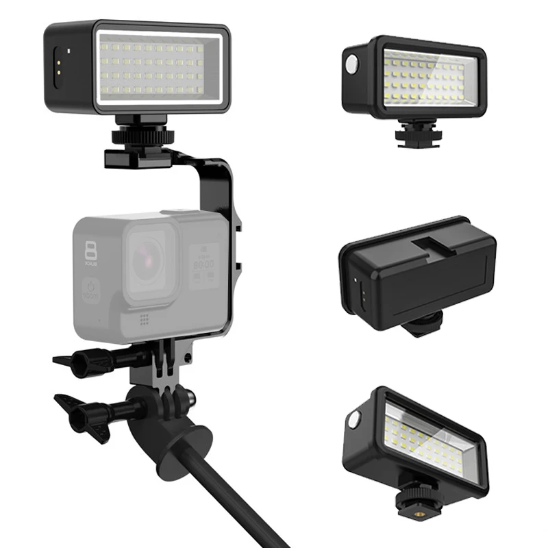 

Waterproof 40M Underwater LED Video Diving Fill Light Lamp Portable Lighting For Gopro Hero 13 12 11 10 9 8 DJI Action 4