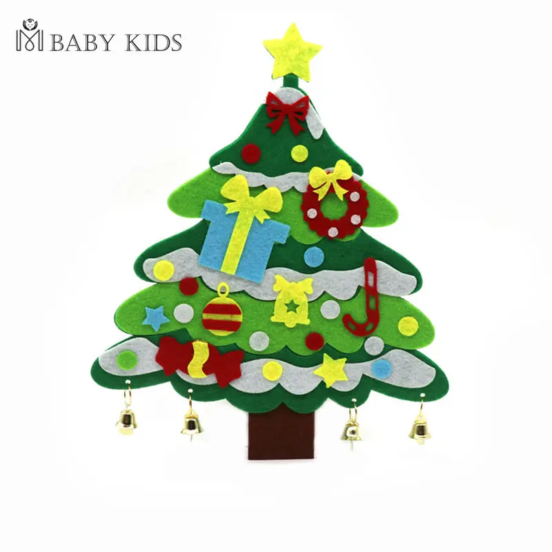 DIY Felt Christmas Tree Kids Toys For Children Kindergarten Crafts Snowman Educational Toys Decoration Best Gifts For Children