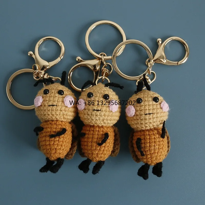 

Handmade Small Pendant Wool Crochet Insect Pendant Handmade Bugs Cute Keychain Pendant