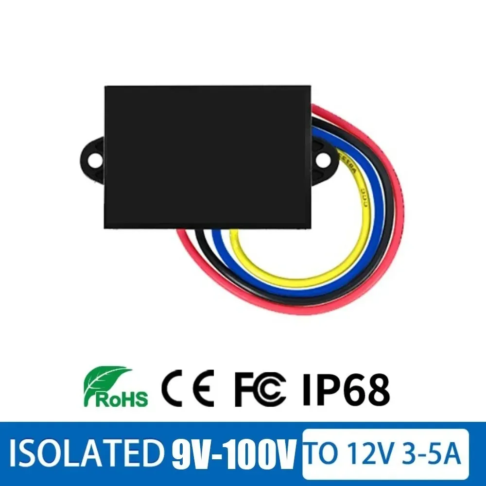 Isolated 12V 24V 48V 60V to 12V 3A 5A Regulator Stabilizer Boost Buck Voltage Converter Step Up Down DC DC