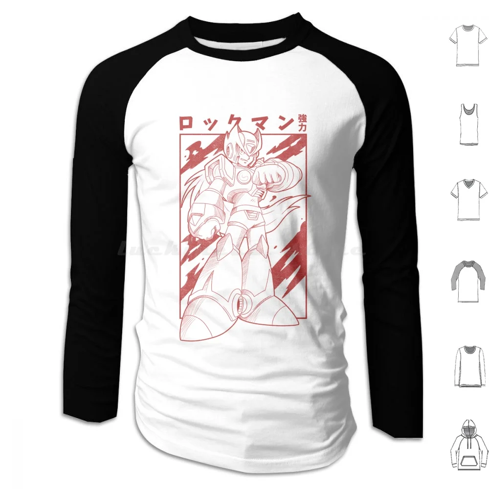 Zero Sudadera con capucha de algodón de manga larga Megaman Megaman X Rockman Mega Man Gamer Pixelart Videojuegos Retro Megaman Zero Gaming