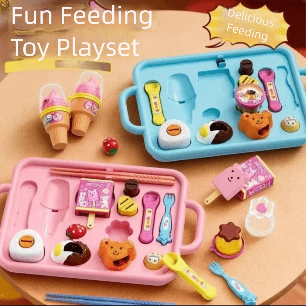 Little BearShape Pudding Feeding Set Simulation Model Early Education Lunch Box Pudding Role Play Pretend Play Play House