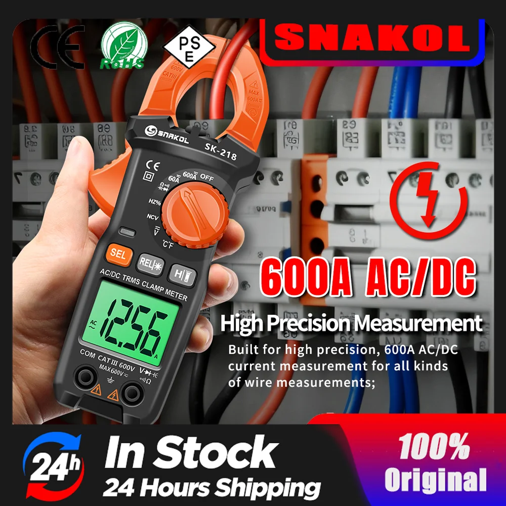 Cyfrowy miernik cęgowy 600A AC DC 6000 zliczeń True RMS Multimetr Amperomierz Tester napięcia Amp Hz Pojemność NCV Test Ohm