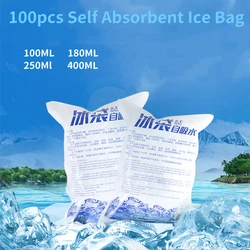 100pcs Reusable Ice Bag Self Absorbtion Icing Cooler Bag for Pain Cold Compress Drinks Refrigerate Food Storage Gel Ice Packs