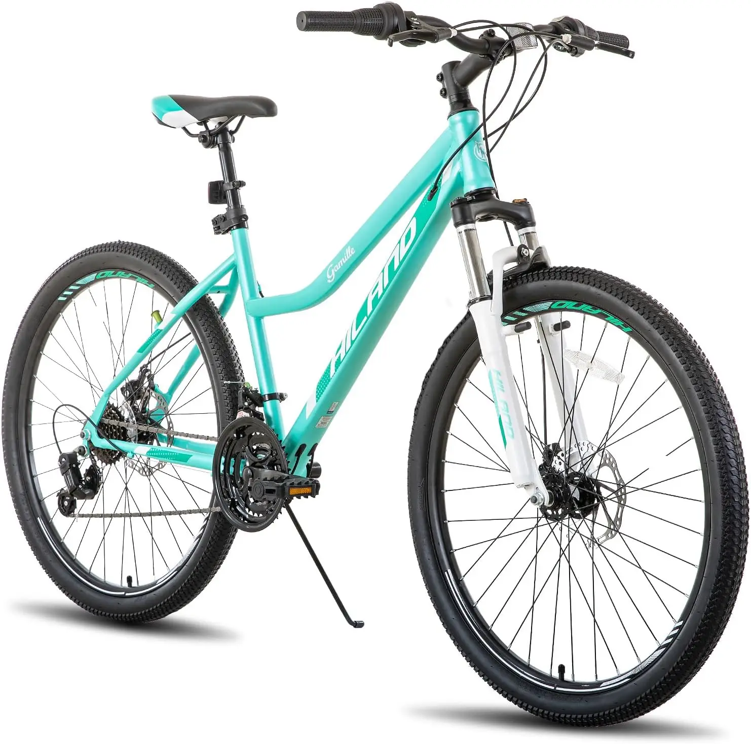 26 Inch Womens Mountain Bike, with Step-Through Frame, 21 Speeds, Suspension Fork MTB, Bicycle for Women Men Adult