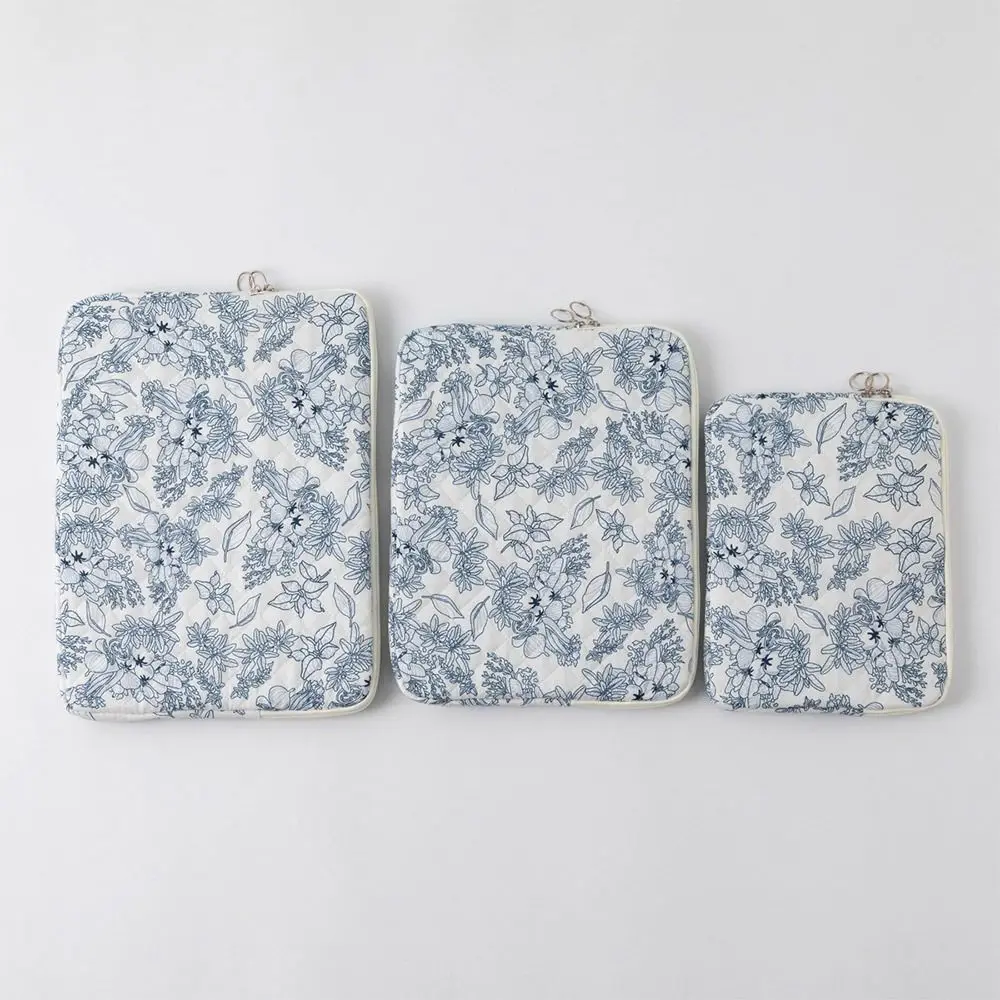 Shockproof Laptop Sleeve Floral Quilted Portable Protective 