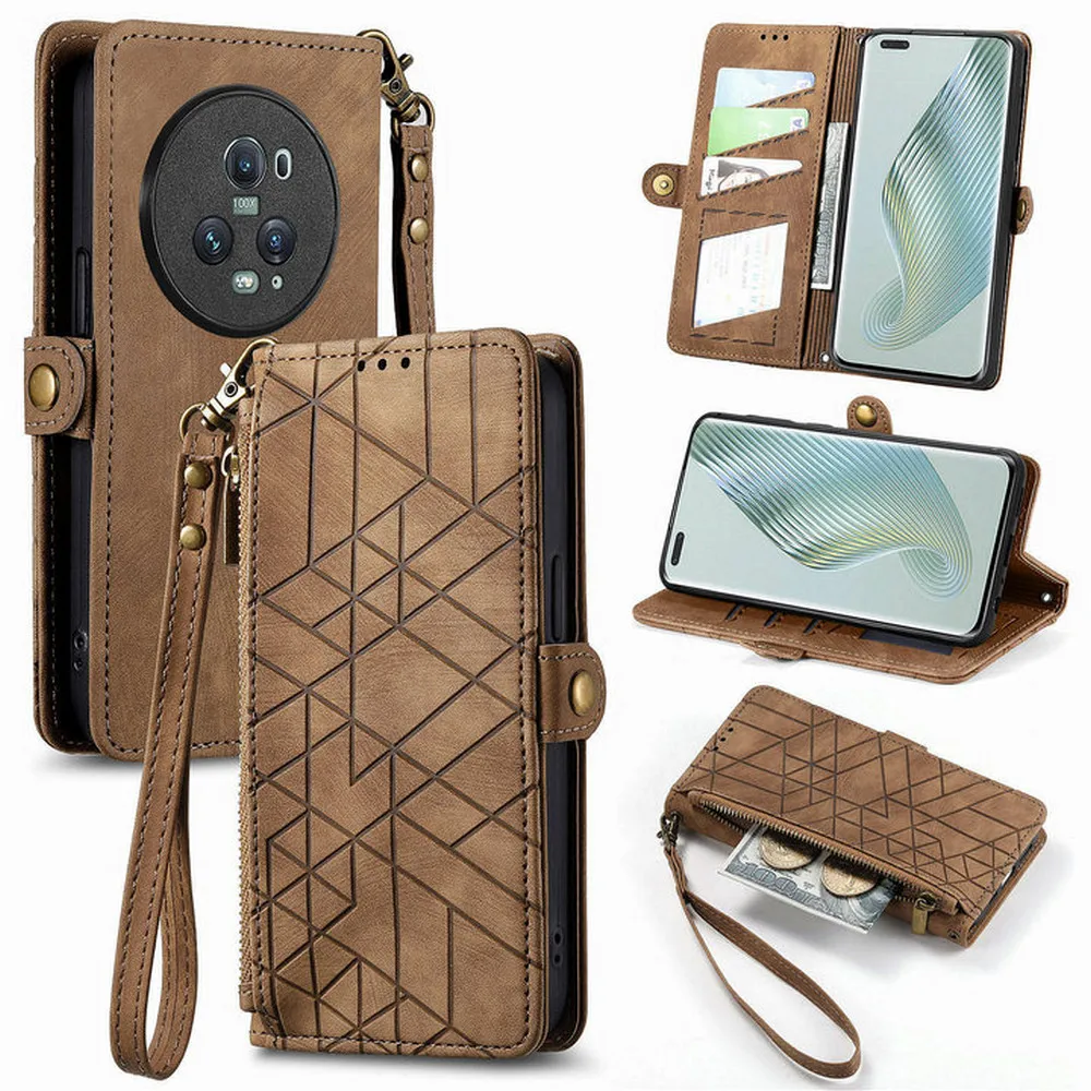 For Huawei Honor Magic 6 Pro 5G Crossbody Strap Zipper Wallet Leather Case Honor Magic5 Lite Luxury Cover Magic6 Lite 4 Pro Etui