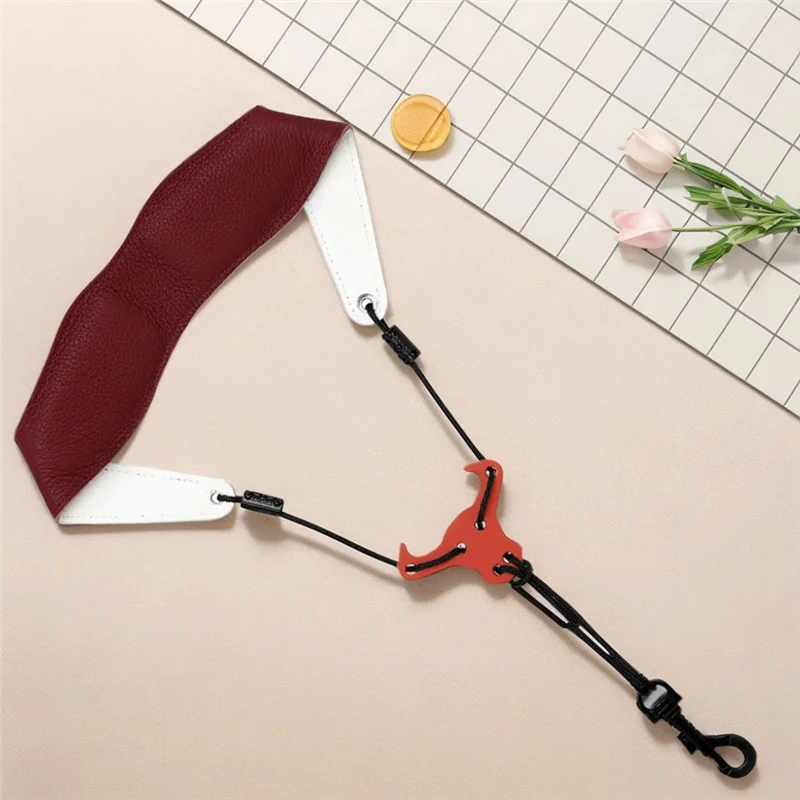 

Y67A-Saxophone Neck Strap Saxophone Neck Strap With Snap Hook Leather Strap For Tenor Sax