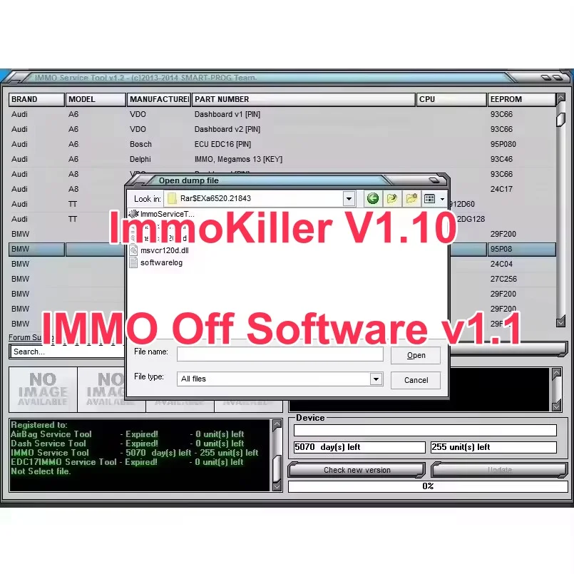 

НОВИНКА 2024 Горячее надувательство ImmoKiller V1.10 Новое программное обеспечение IMMO Off v1.1 Программатор ЭБУ IMMO SERVICE TOOL V1.2 Программное обеспечение Immo Off 2 в 1