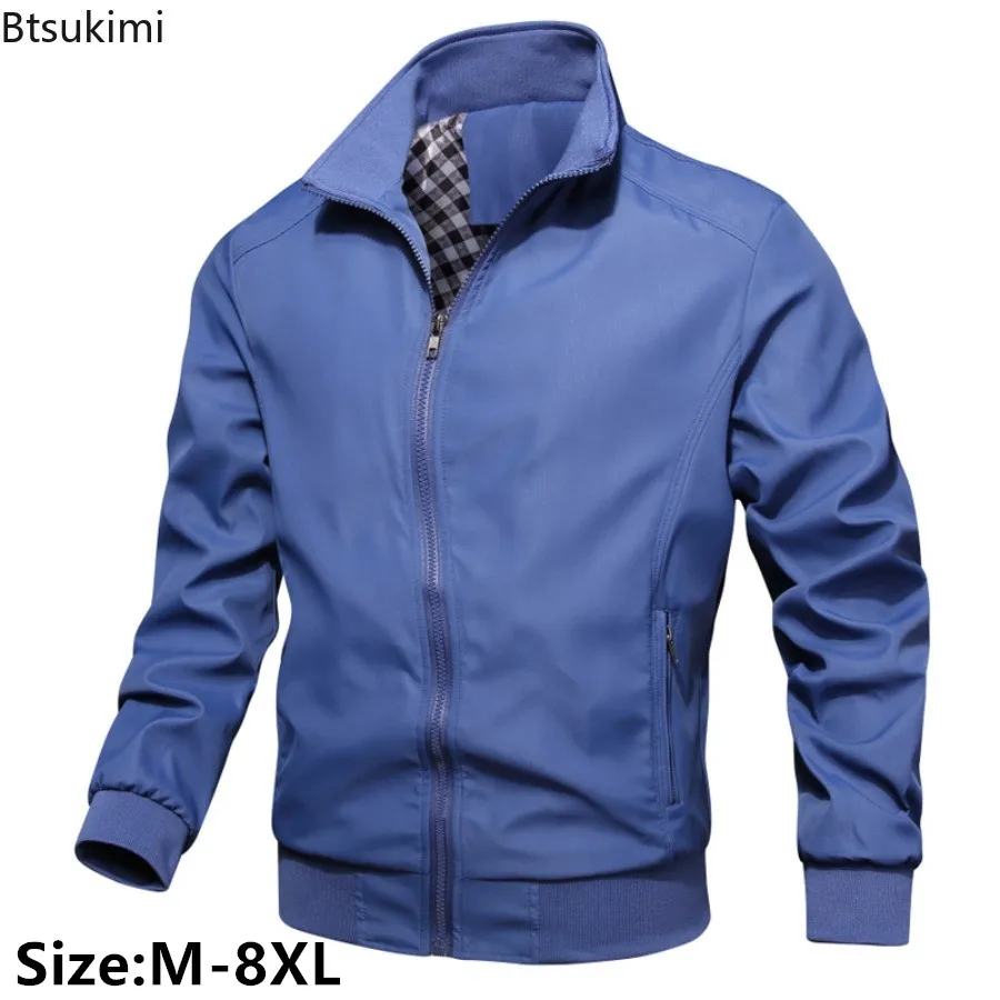 

2024 Men's Lightweight Versatile Jacket Fashion Stand Collar Casual Business Jacket Zip Up Coats with Pocket Men Windproof Coats