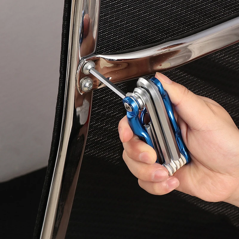 Juego de llaves hexagonales portátiles plegables, llave Allen de Metal, Chave métrica, destornillador Hexagonal, herramienta de mano, herramientas de reparación