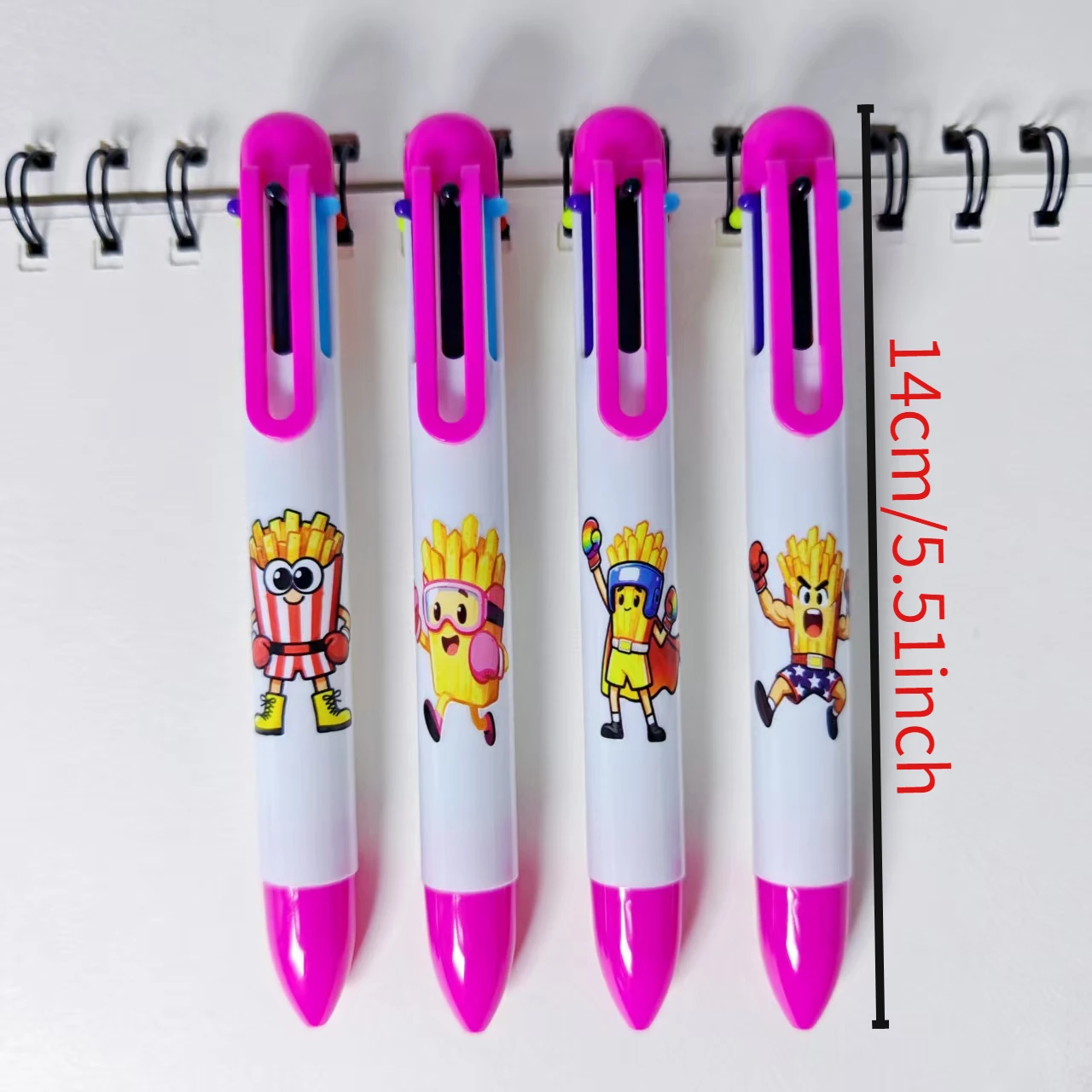 5PCS/9PCS Boxing French Fry Man Shaped Multi Color Ballpoint Pen Daily Office Student Learning Stationery Gift Pen