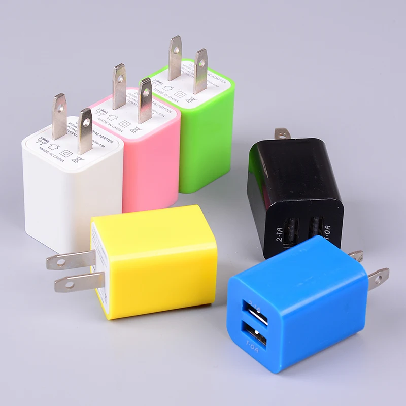 1PC US Plug USB Charging 2 Port Wall Home Travel AC Charger Adapter For Smart Phone