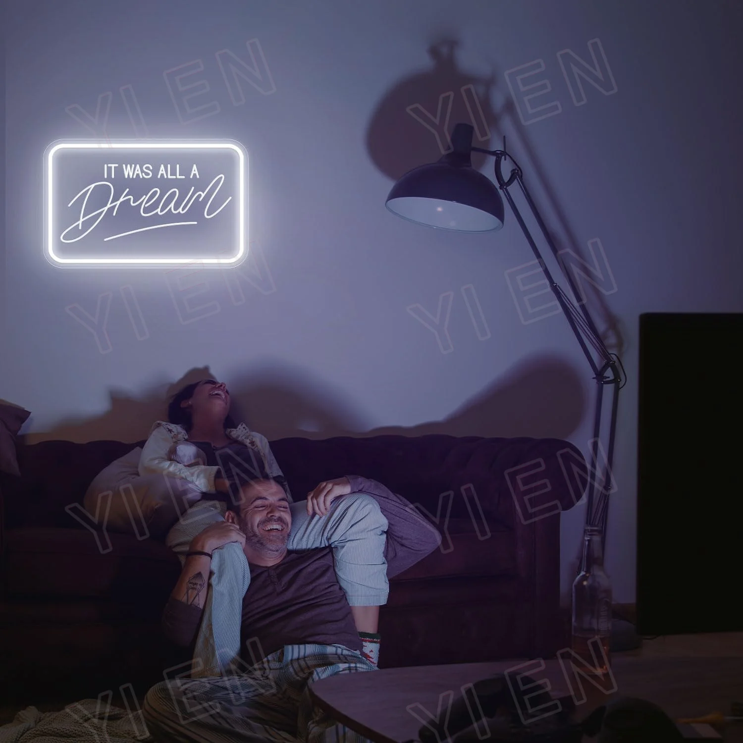 3D era tutta un'insegna al Neon da sogno per la decorazione della parete, luci al Neon a LED a luminosità regolabile con interruttore alimentato tramite USB, per natale, camera da letto