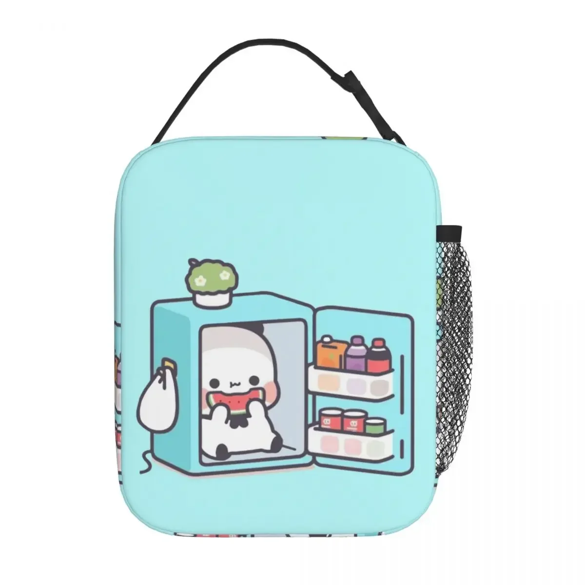 

Panda Brownie Bear Couple Thermal Insulated Lunch Bag for Office Mochi Cat Portable Food Container Bags Thermal Cooler Lunch Box