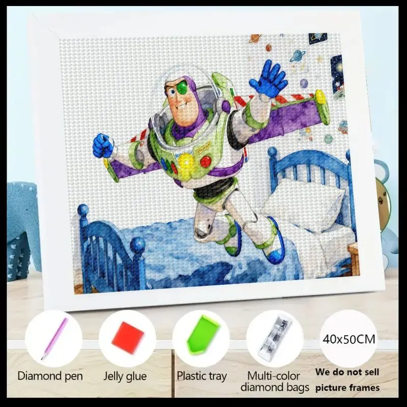 

1PC Buzz Lightyear Toy Story 5D DIY Diamond Painting Kit, Full Drill Cartoon Movie Character Crystal Rhinestone Embroidery Art f