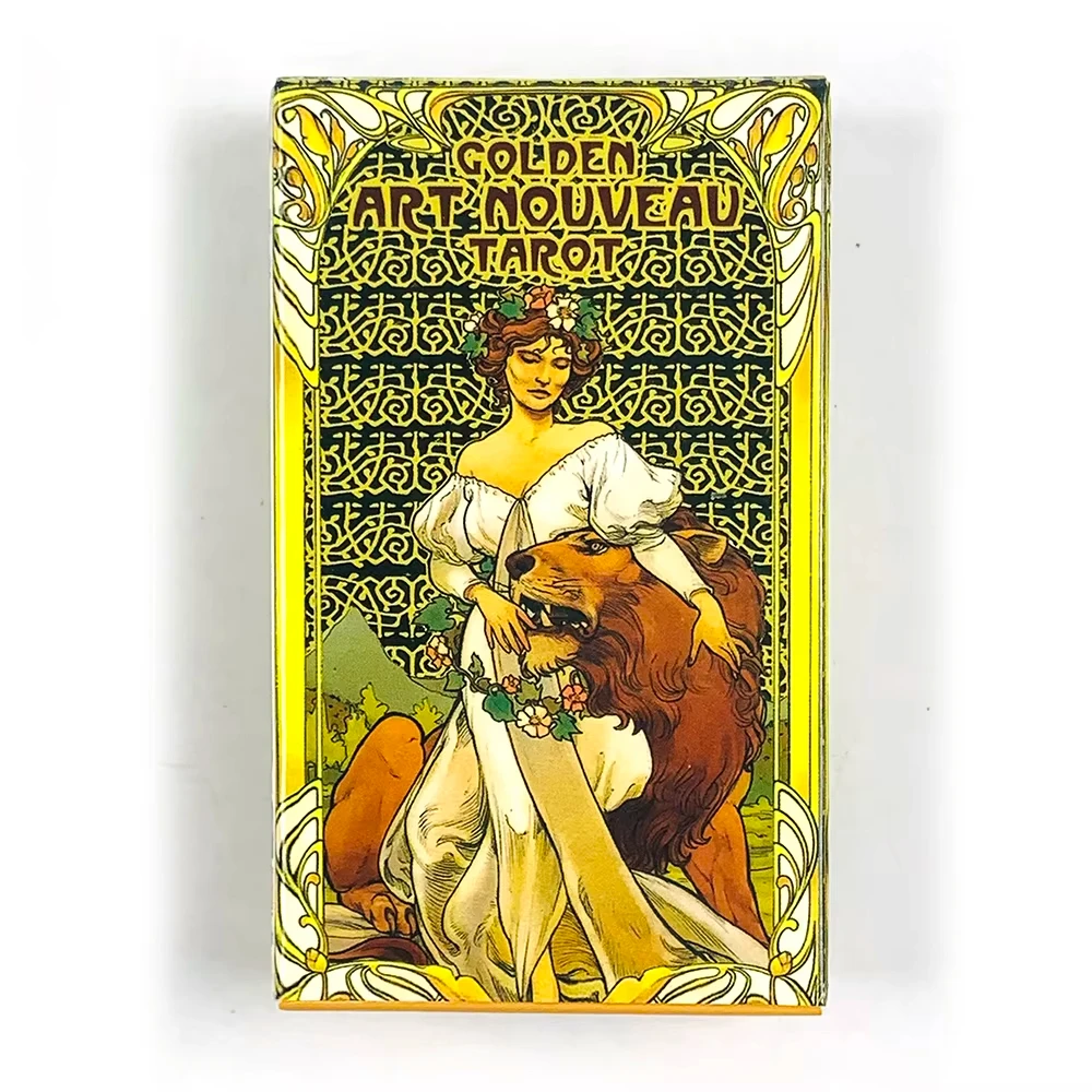 78pcs/set Golden Art Nouveau Tarot Cards, Family Party Playing Card Game