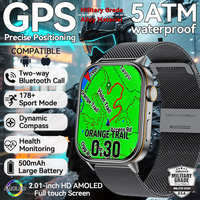 New Ultra GPS Smart Watch 5 ATM Waterproof Built-in Dual-band GNSS Compass BT Call Military Sport Smartwatch Men 2025 For Xiaomi