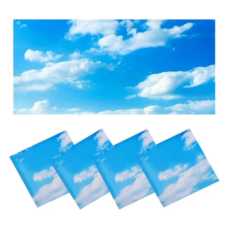 

ABMO 4Pcs Fluorescent Light Covers Magnetic Light Filters For Classroom, Office, Hospitals, Home Blue