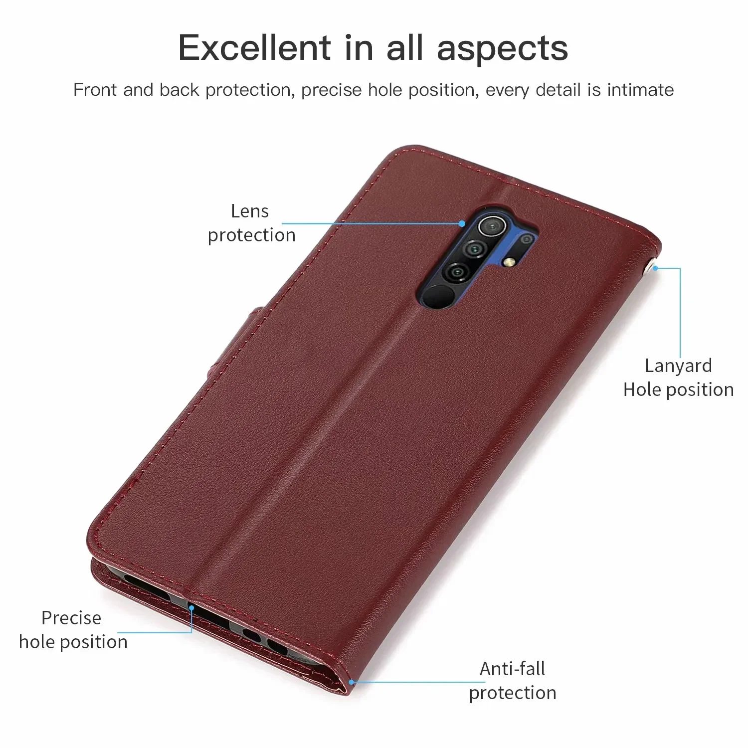 Leather Wallet Cover For iPhone 14 15 Plus 13 12 Mini 11 Pro Max X XR XS Max 7 8 6 6S Plus 5 5S SE 2022 Stand Flip Book Case Bag