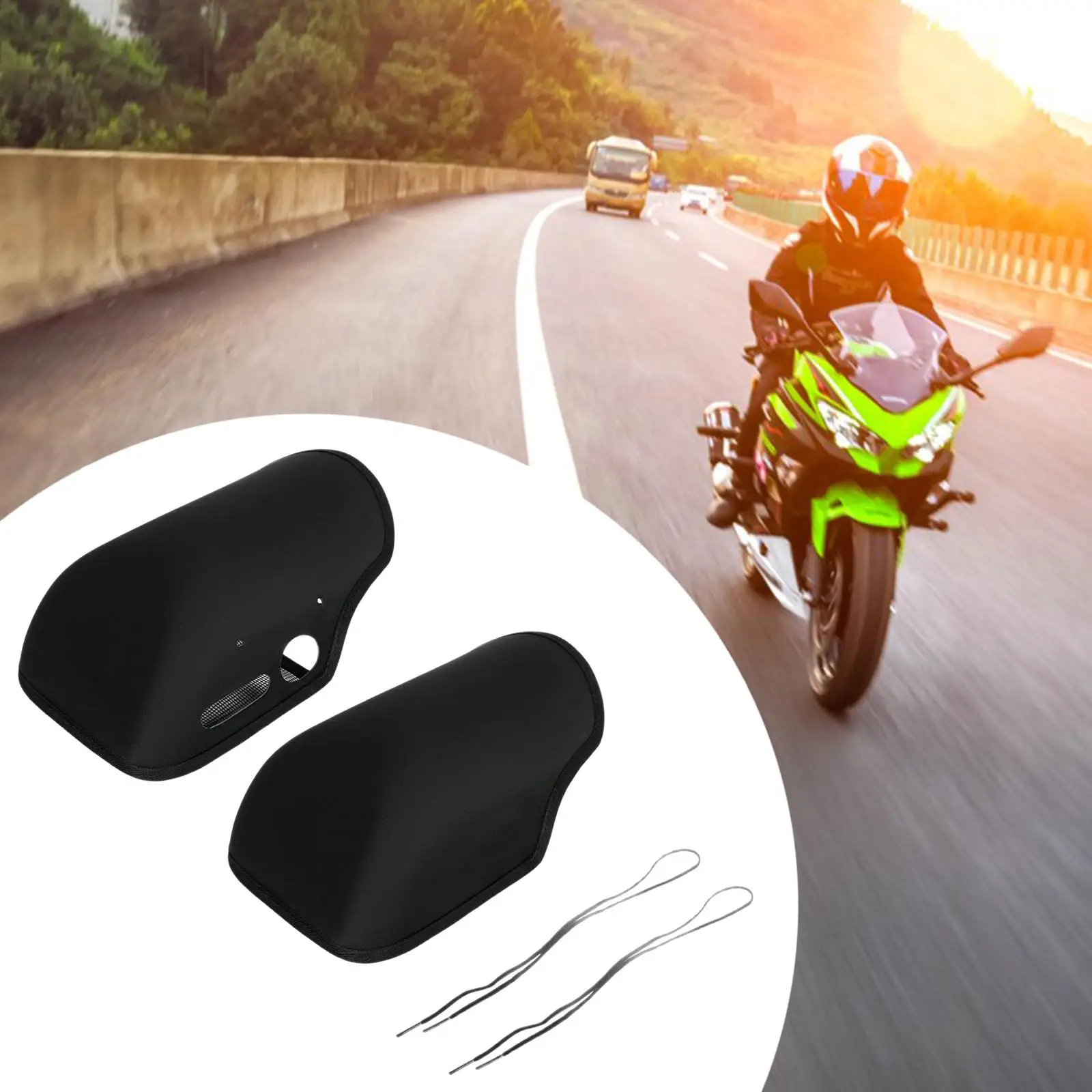 

2x Motorcycle Handlebar Mittens Sun Protection Waterproof Handlebar Gloves