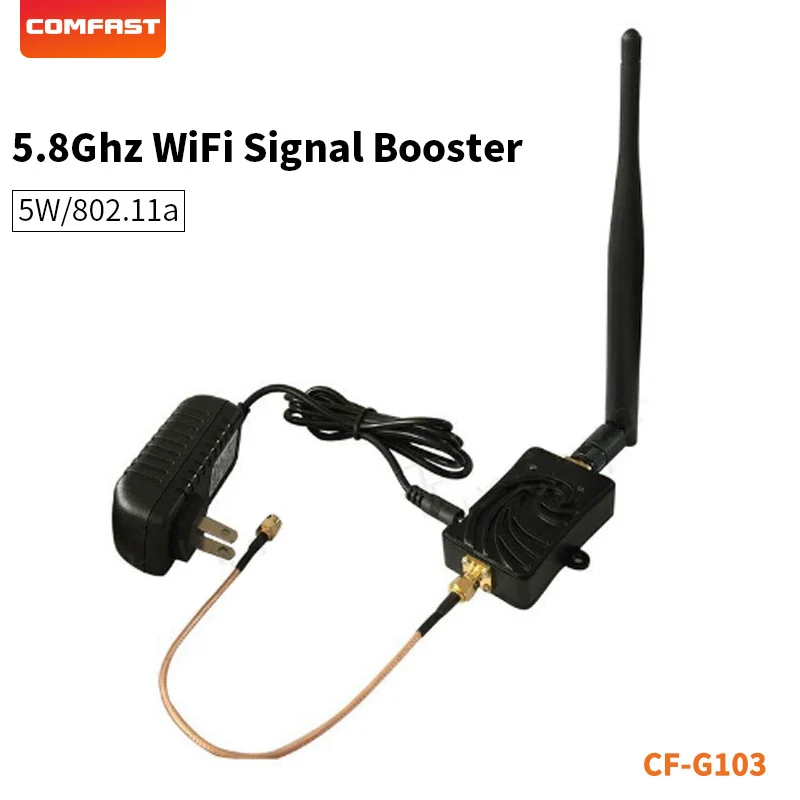 5W Wifi Wireless Amplifier Router 5.8Ghz Repeater WLAN Signal Booster 802.11n 5dbi Antenna for Wireless Wi-Fi Router CF-G103 5G