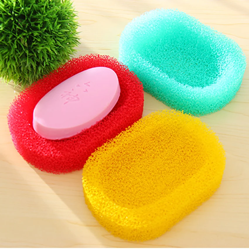 Creative Soap Holder With Drain Bathroom Accessories Sink Sponge Drainage Soap Dish Box Case Mold Soap Dishes Shelf Home NEW