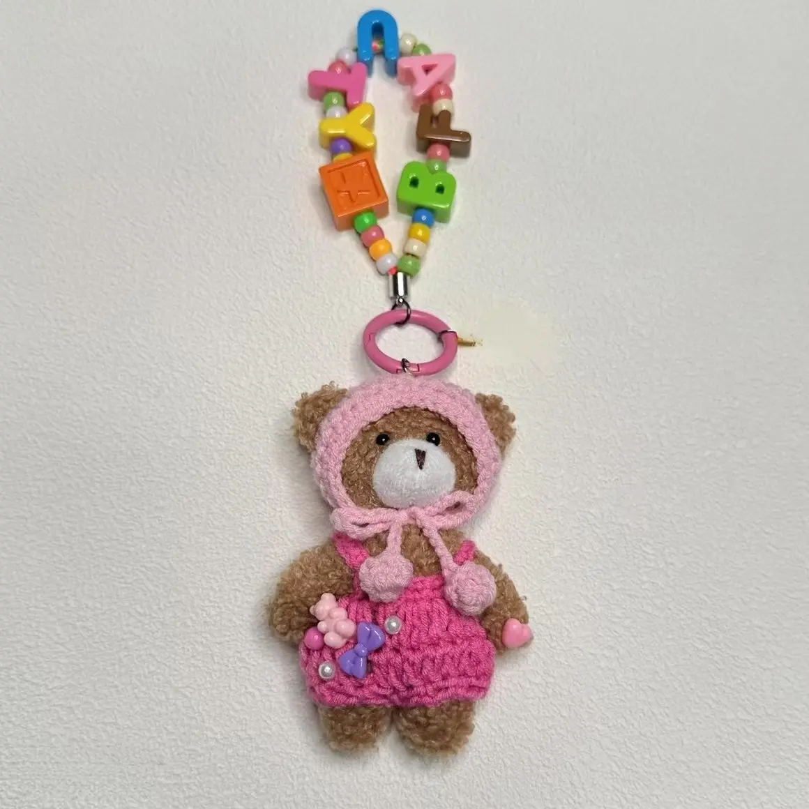 الكورية diy اليدوية مخصص الدب الاكريليك حبل قلادة أفخم دمية قلادة لطيف دمية حقيبة قلادة