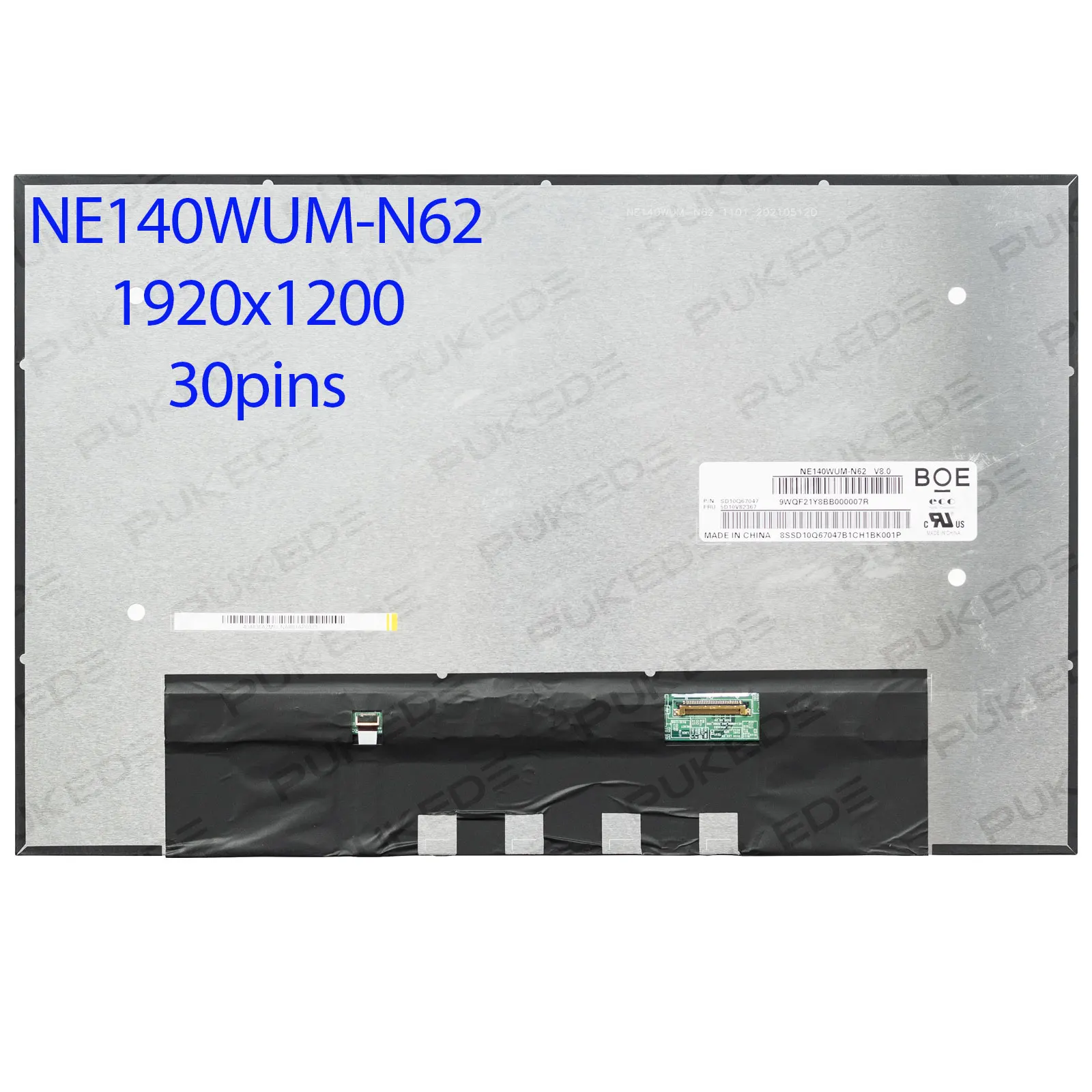 for ThinkPad T14 P14s Gen3 Gen4  14.0”Inch Laptop LCD Screen NE140WUM-N62 MNE007JA1-1 LP140WU1-SPB2 B140UAN02.1 1920x1200 30pins
