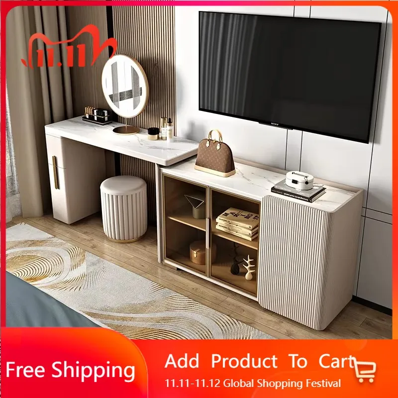 

Japanese Aesthetic Vanity Tables Makeup Modern Storage Led Lights Vanity Table Set Designer European Vestidores Unique Furniture