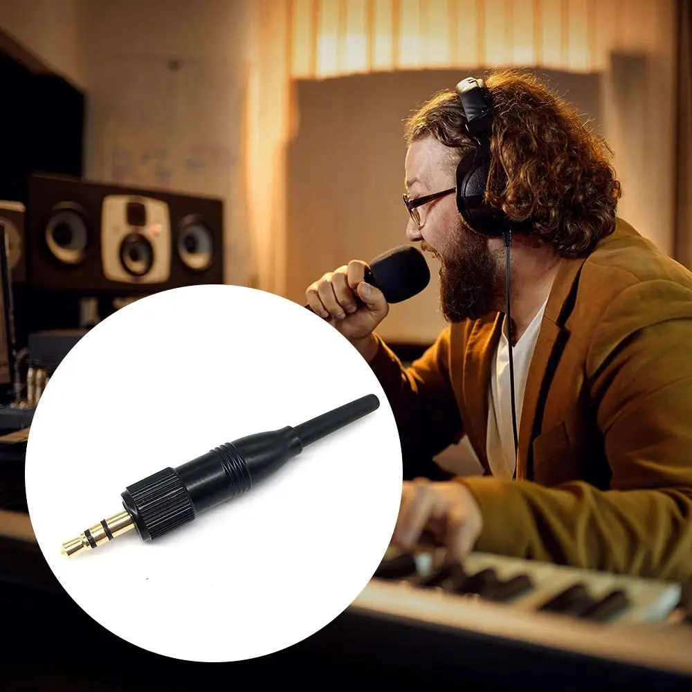 Preto 3.5mm bloqueio estéreo fone de ouvido plug 3.5mm conector de áudio parafuso estéreo conector de bloqueio de áudio para sennheiser sonyd11/v1/p03