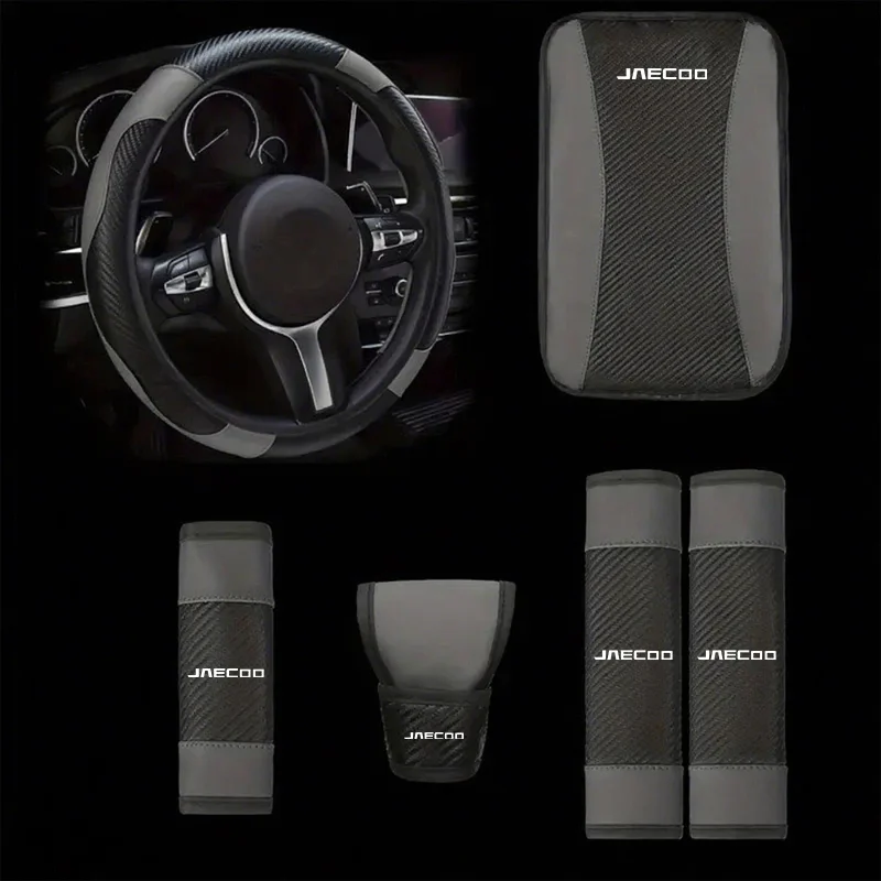 

Car Steering Wheel Cover Seat Belt Armrest Box Pad Gearshift Cap For Chery Jaecoo J7 J8 2023 2024 2025 Auto Jaecoo Car Accessory