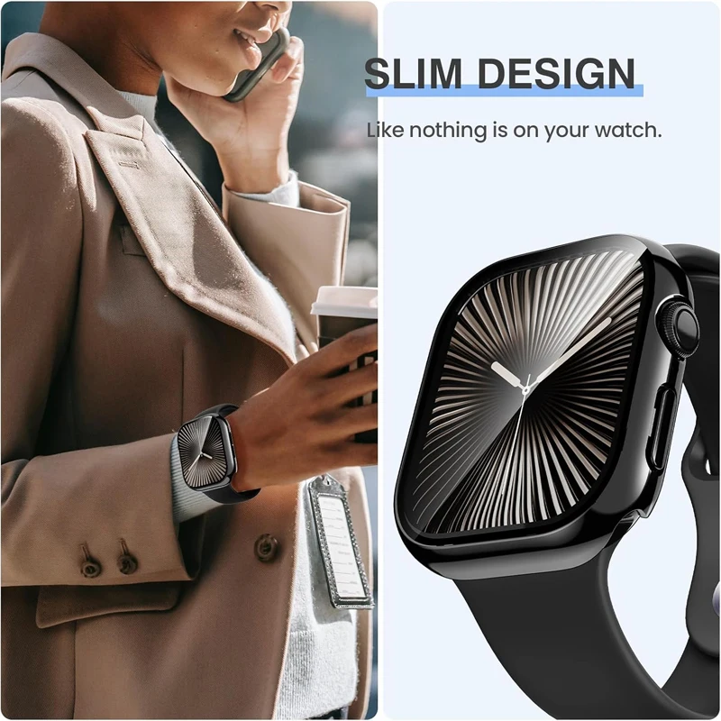 強化ガラス + カバー Apple watch シリーズ 11 10 9 6 SE3 7 8 5 ケース 46 ミリメートル 42 ミリメートル 45 ミリメートル 41 ミリメートル 44 ミリメートル 40 ミリメートルスクリーンプロテクターアクセサリー