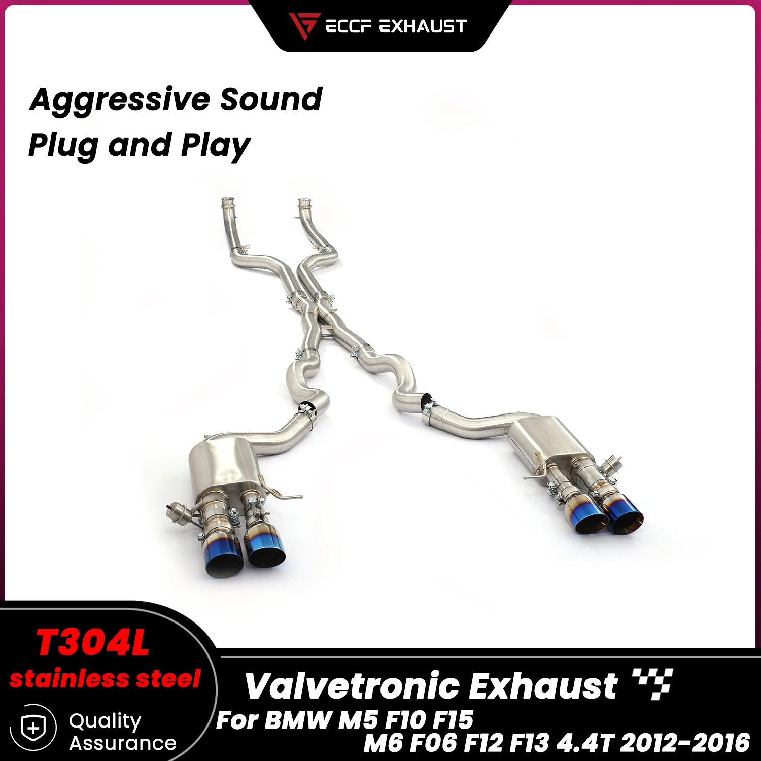 

Sporty Valved Stainless Steel Catback Exhaust for BMW M5 F10 F15 M6 F06 F12 F13 4.4T 2012-2016 Performance Upgrade