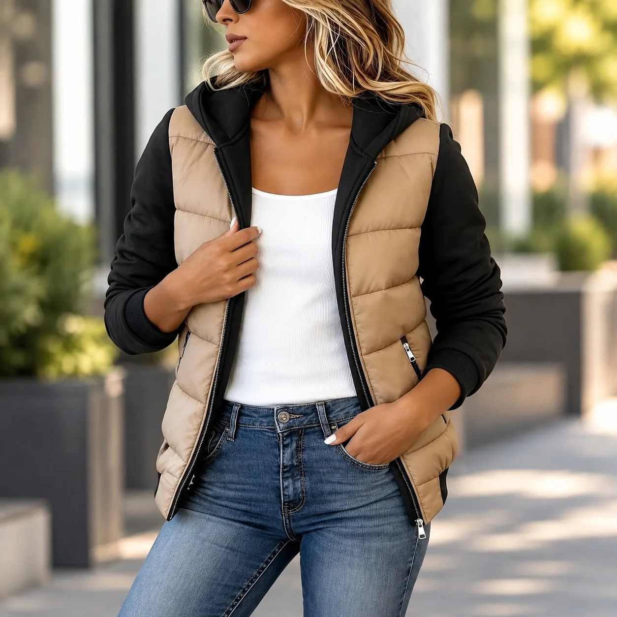 Long Sleeve Polo Collar Coat Regular Length Streetwear with Regular Thickness American and European Style Casual Women Jacket