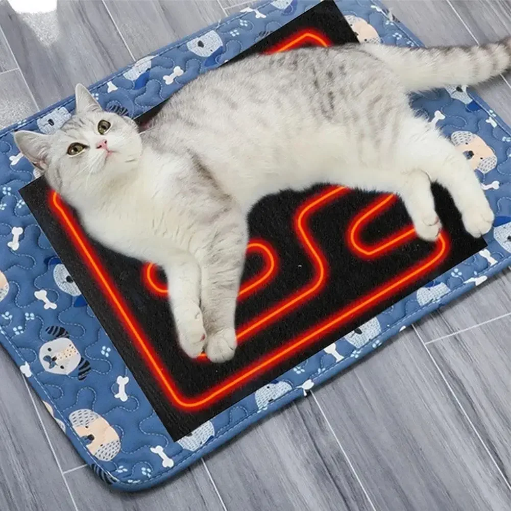 Electric Heating Pad for Pets 25x30cm Waterproof Cat Dog Warming Mat USB Powered Folding Car Seat Cushion Winter Warm Bed