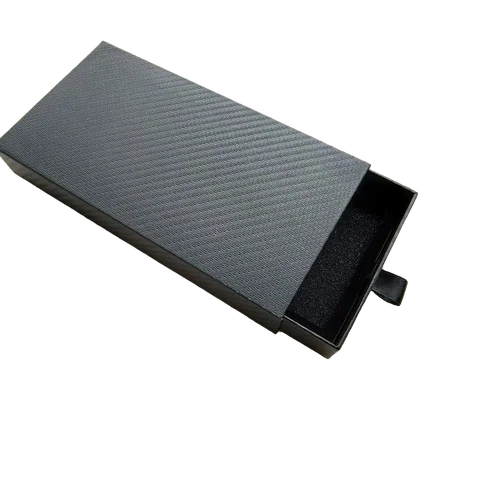 20pcs Black Kevlar Phone Case Gift Box with Carbon Fiber Pattern Top Bottom Lid drawer for phone case Coated Paper Textured w33