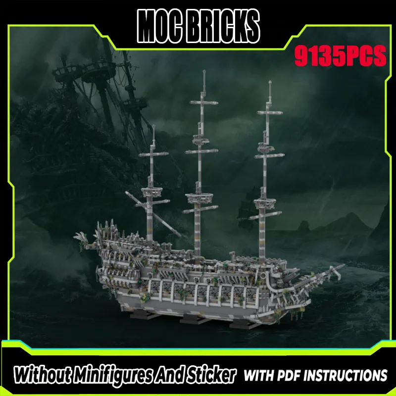 

New Pirate Movie Moc Building Block Model Flying Dutch Ship Module Building Block Gift Children's Toy DIY Assembly Set
