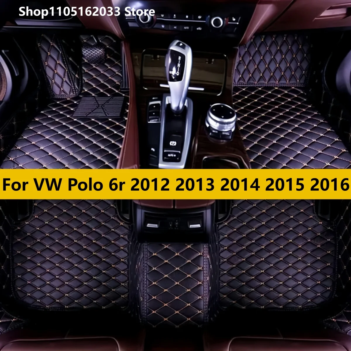 

Custom Automotive Car Floor Mats For VW Polo 6r 2012 2013 2014 2015 2016 Leather auto accessories Car Carpet