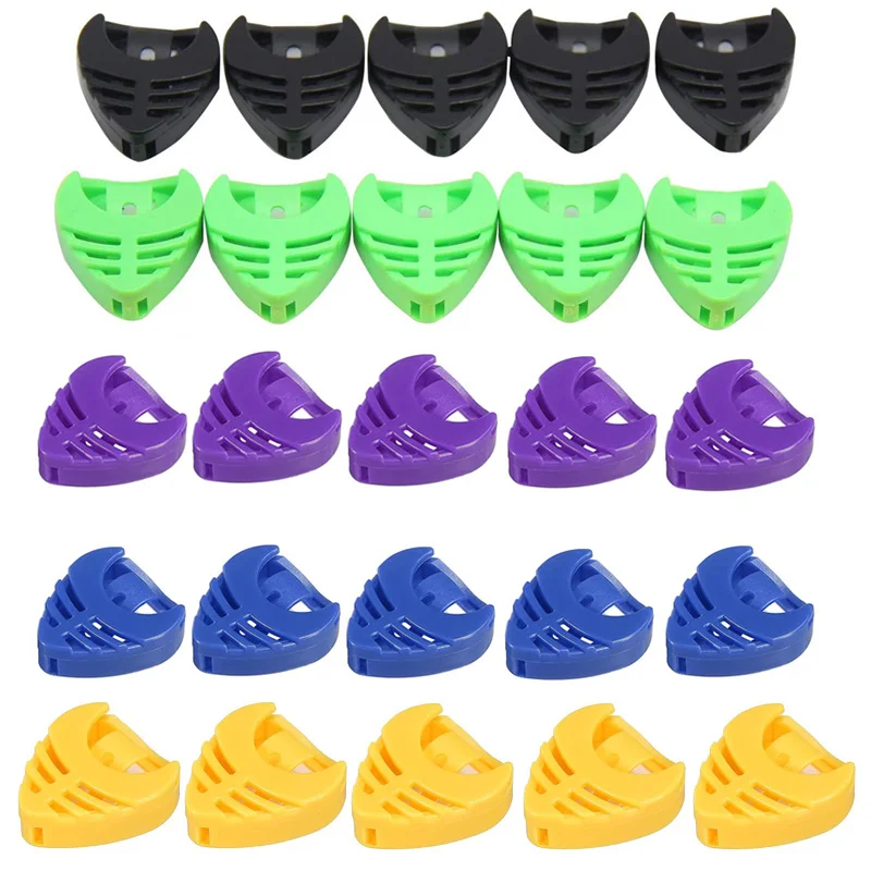 12Pcs Guitar Pick Holder Stick-On Plastic Guitar Pick Case with Adhesive Back for Bass Ukulele Acoustic Guitar Accessories