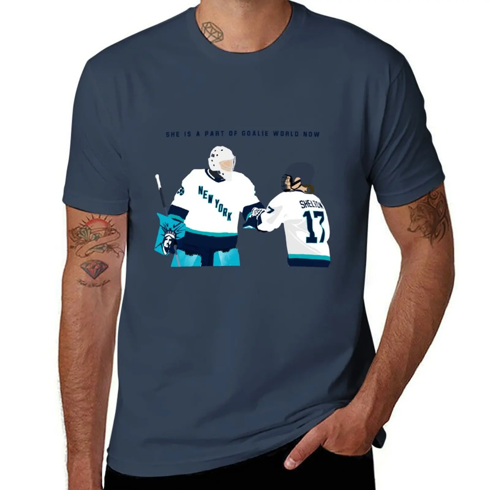 

She is part of Goalie world now - Ella Shelton & Abbey Levy -PWHL New York T-Shirt Modern Print Casual T-Shirt